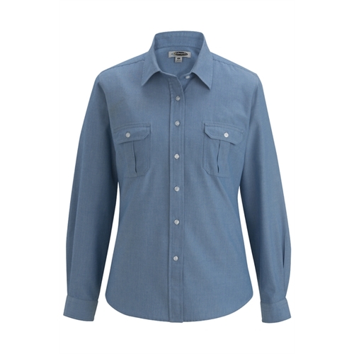 5298 - Ladies' Chambray Roll Up Sleeve Shirt