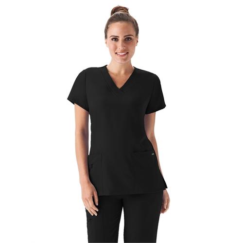 2206 - Jockey V-Neck Zipper Pocket Top